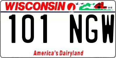 WI license plate 101NGW
