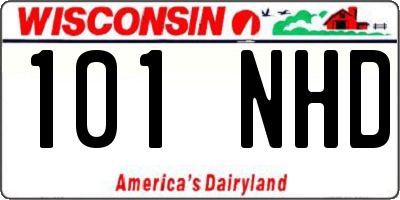 WI license plate 101NHD