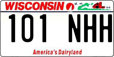 WI license plate 101NHH