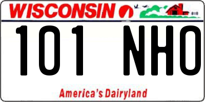 WI license plate 101NHO