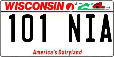 WI license plate 101NIA