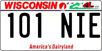 WI license plate 101NIE