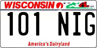 WI license plate 101NIG