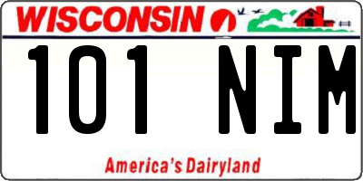 WI license plate 101NIM