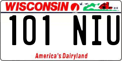 WI license plate 101NIU