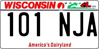 WI license plate 101NJA