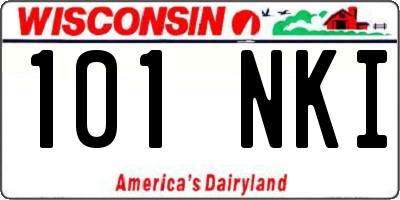 WI license plate 101NKI
