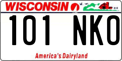 WI license plate 101NKO