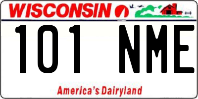 WI license plate 101NME