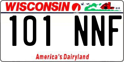 WI license plate 101NNF