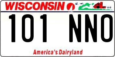 WI license plate 101NNO