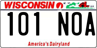 WI license plate 101NOA