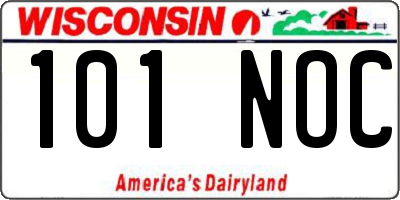 WI license plate 101NOC