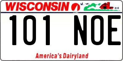 WI license plate 101NOE