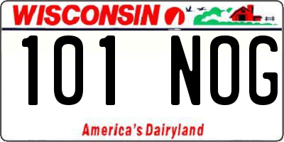 WI license plate 101NOG