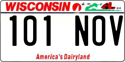 WI license plate 101NOV
