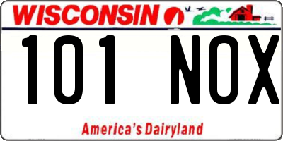 WI license plate 101NOX