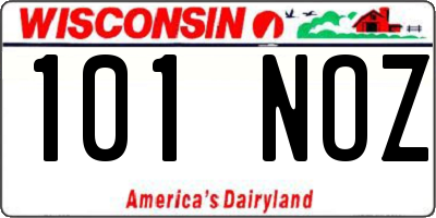 WI license plate 101NOZ