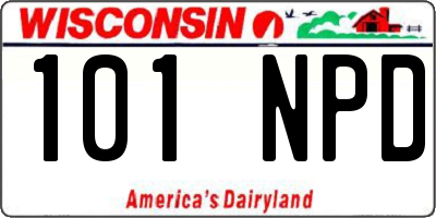 WI license plate 101NPD