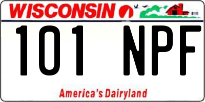 WI license plate 101NPF