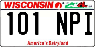 WI license plate 101NPI