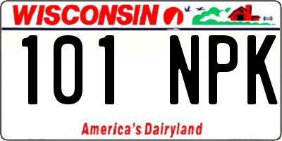 WI license plate 101NPK