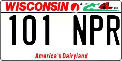 WI license plate 101NPR