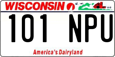 WI license plate 101NPU