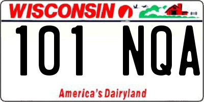 WI license plate 101NQA