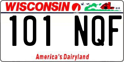 WI license plate 101NQF