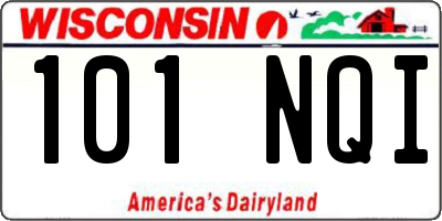 WI license plate 101NQI