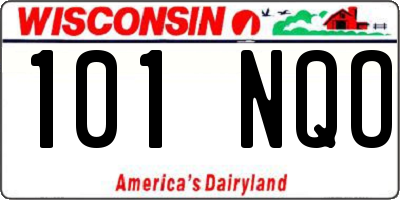 WI license plate 101NQO