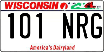 WI license plate 101NRG