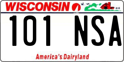 WI license plate 101NSA