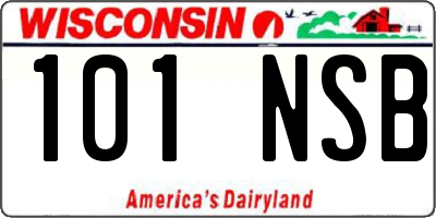 WI license plate 101NSB