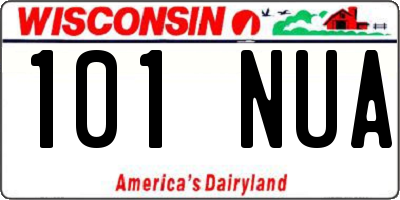 WI license plate 101NUA