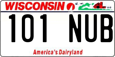 WI license plate 101NUB