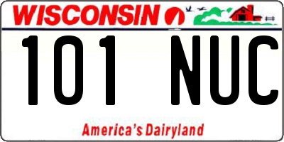 WI license plate 101NUC