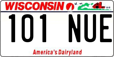 WI license plate 101NUE