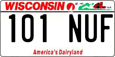 WI license plate 101NUF