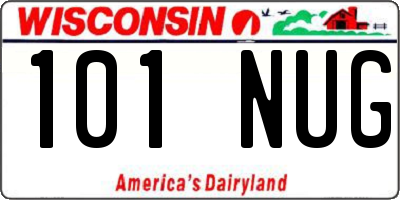WI license plate 101NUG