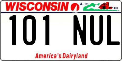 WI license plate 101NUL