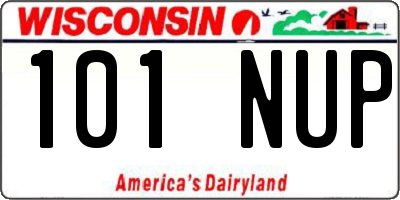WI license plate 101NUP