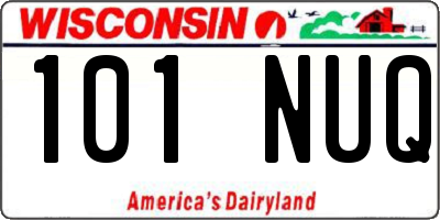 WI license plate 101NUQ