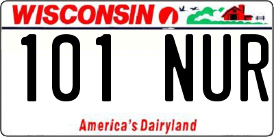 WI license plate 101NUR