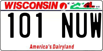 WI license plate 101NUW