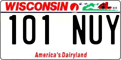 WI license plate 101NUY