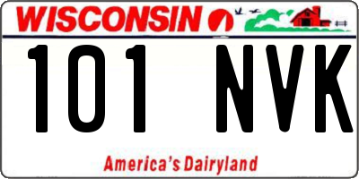 WI license plate 101NVK