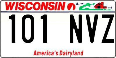 WI license plate 101NVZ