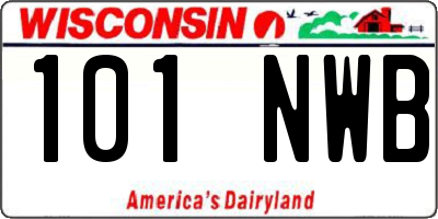 WI license plate 101NWB